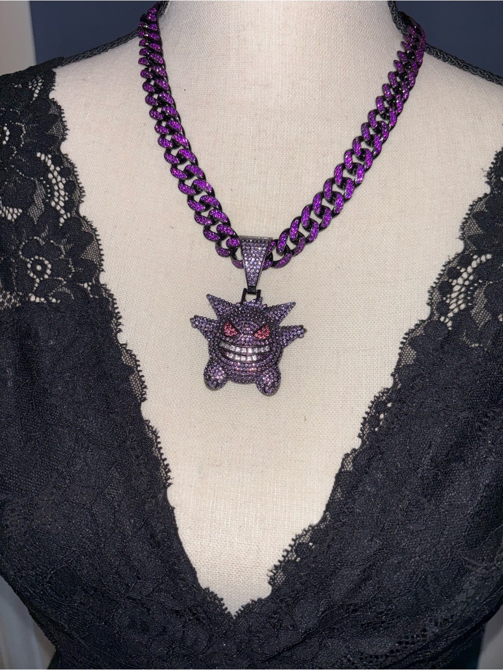 Purple GENGAR Pendant Necklace - Women Jewelry